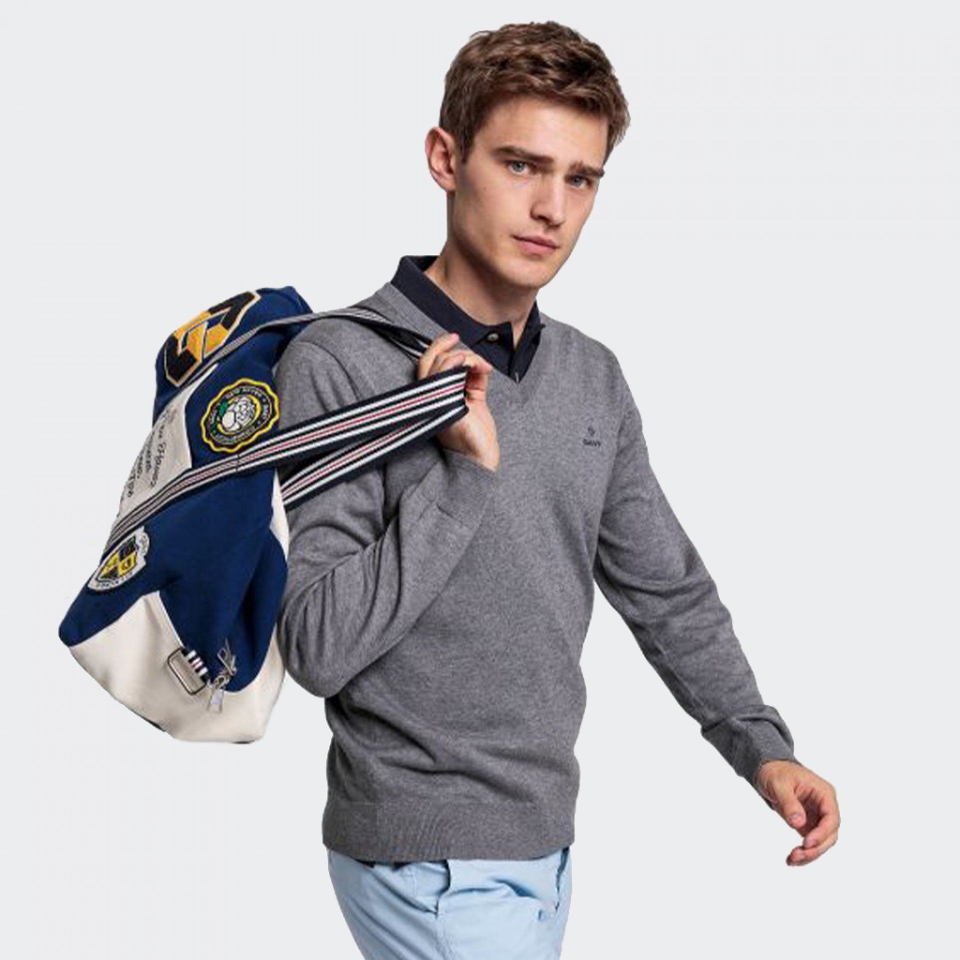 Camisola em Algodão com Gola em V Gant