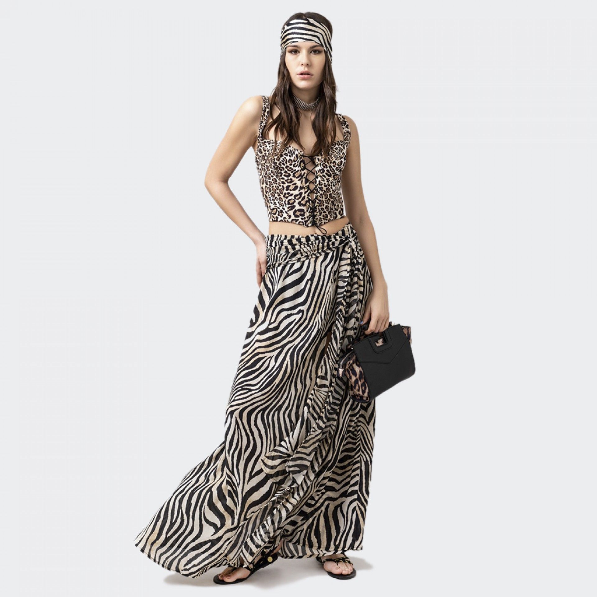 Jupe longue imprimé zèbre Gaëlle Paris
