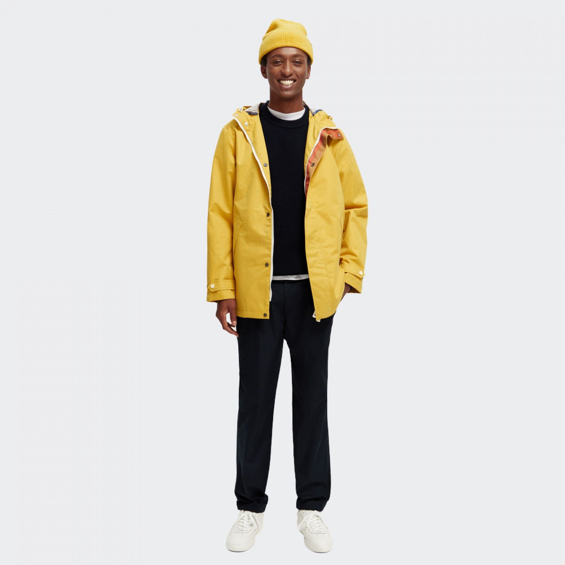 Parka impermeable con capucha y bolsillos laterales de Scotch & Soda