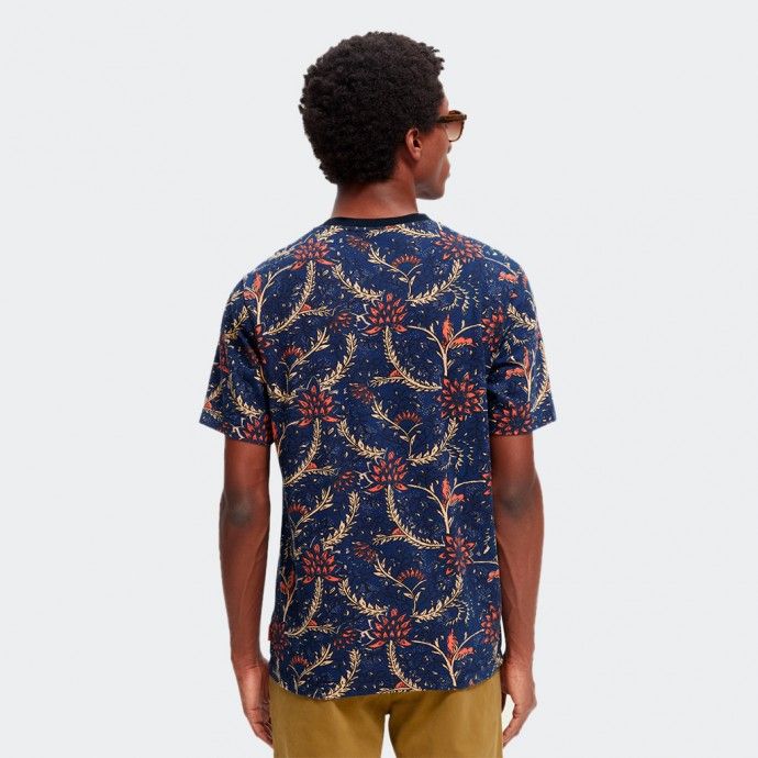 T-Shirt Scotch & Soda Printed Organic Cotton Crewneck