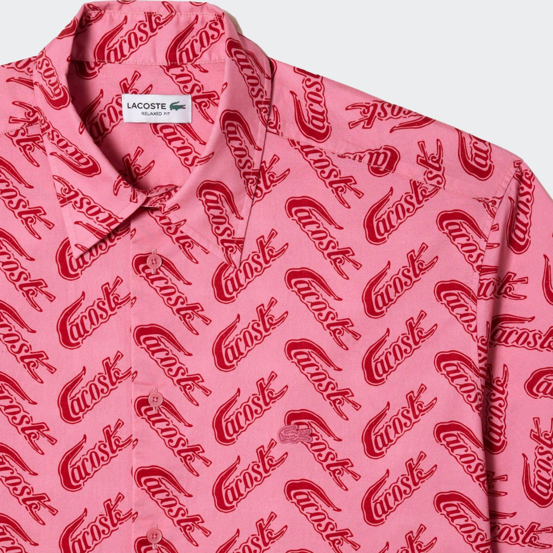 Camisa Lacoste Vintage Print Rosa