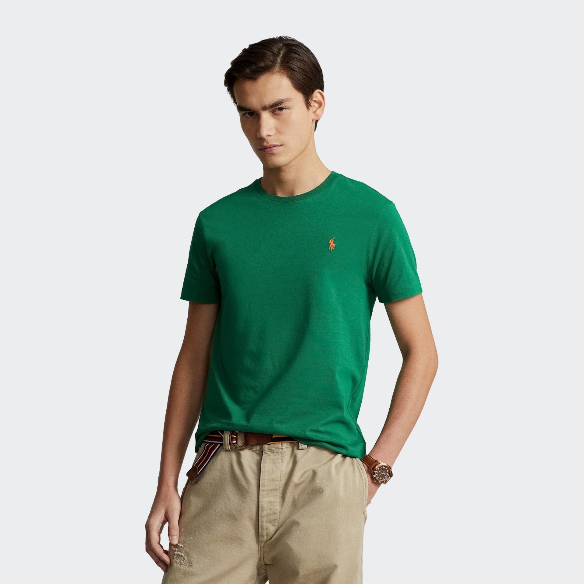 Camiseta de Algodón con Logotipo Bordado de Polo Ralph Lauren