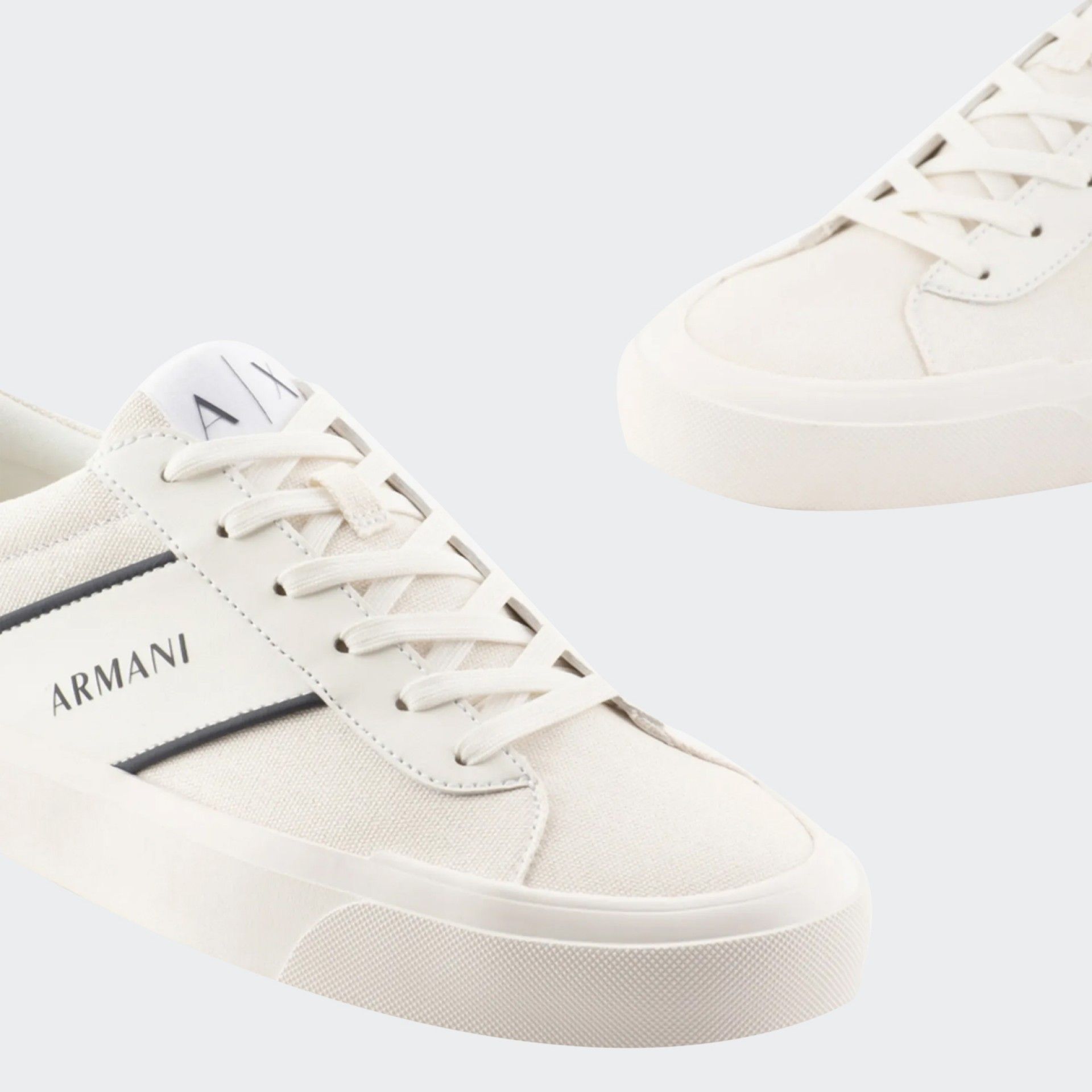 Sapatilhas de pele com logo Armani Exchange