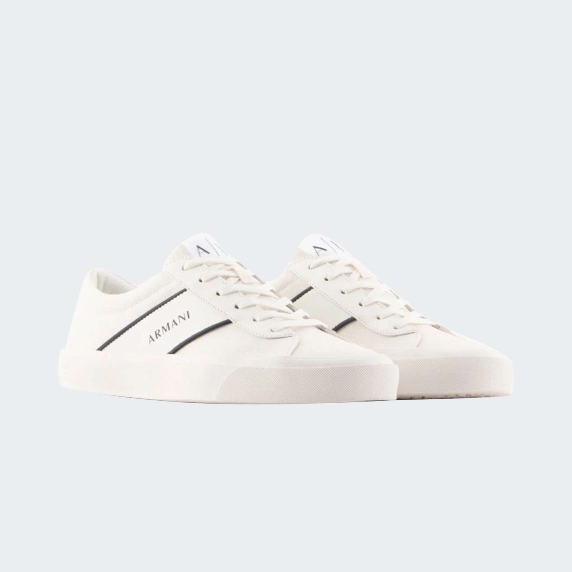 Sapatilhas de pele com logo Armani Exchange