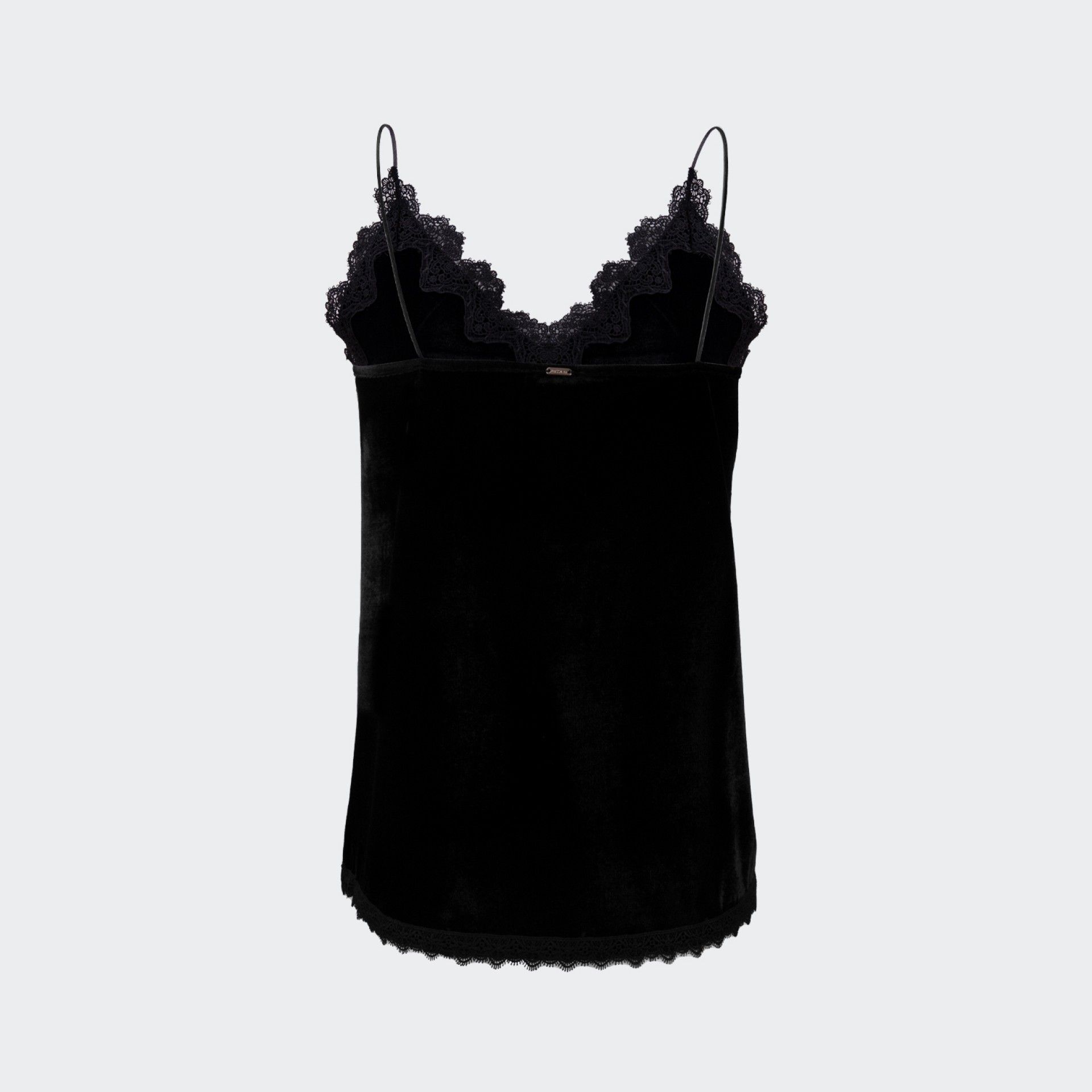 Velvet Strap Top with Fracomina Lace