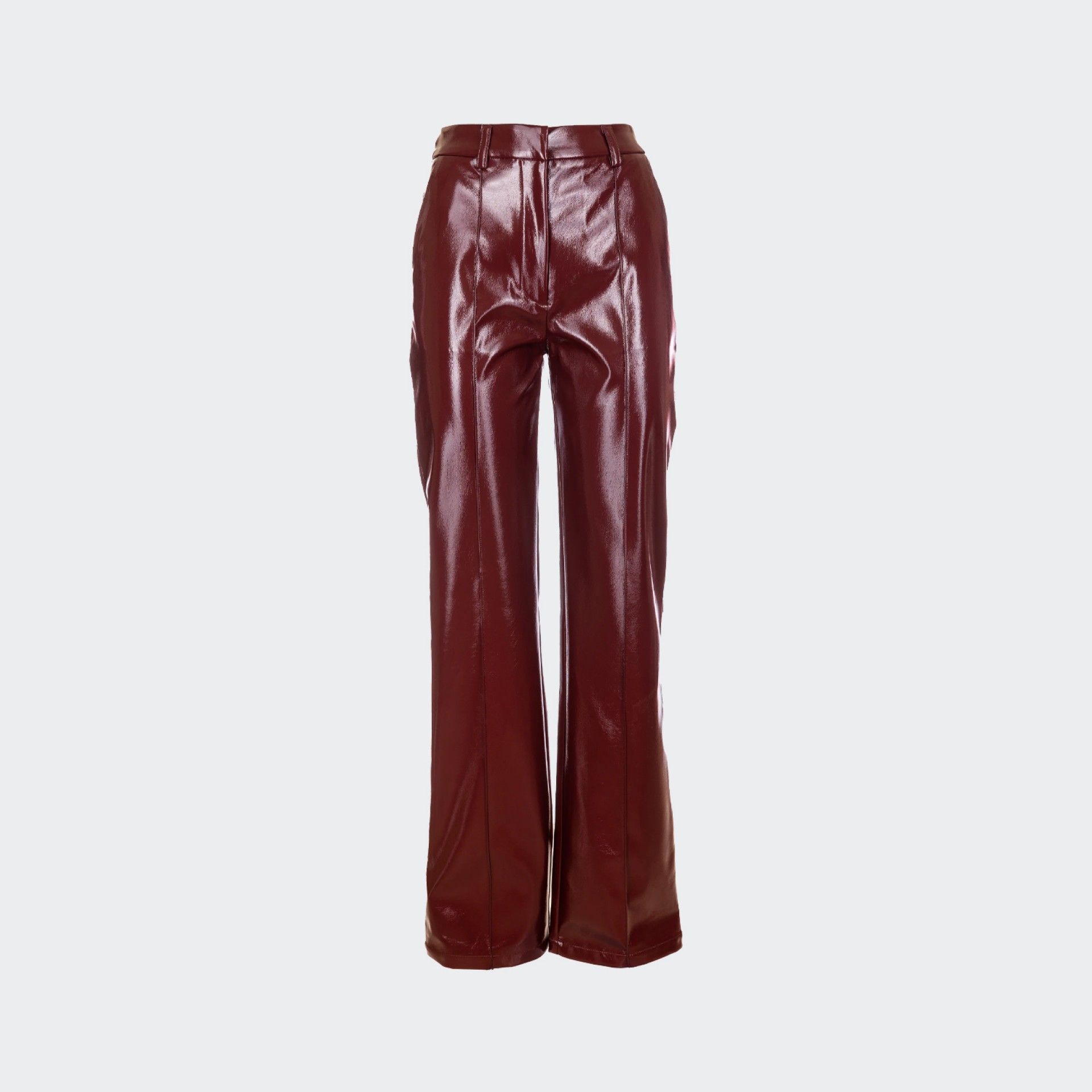 Pantalones de corte regular en piel ecológica Fracomina