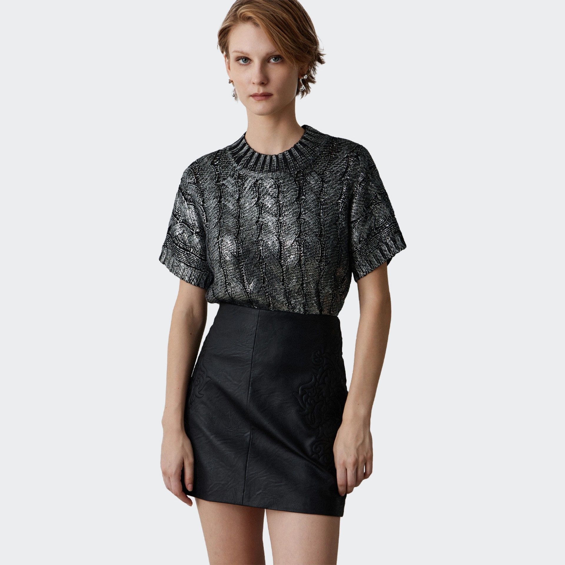 Pull en maille effet métallisé BSB