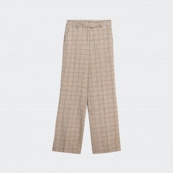 Pantalon Palazzo Fracomina en tissu Prince de Galles