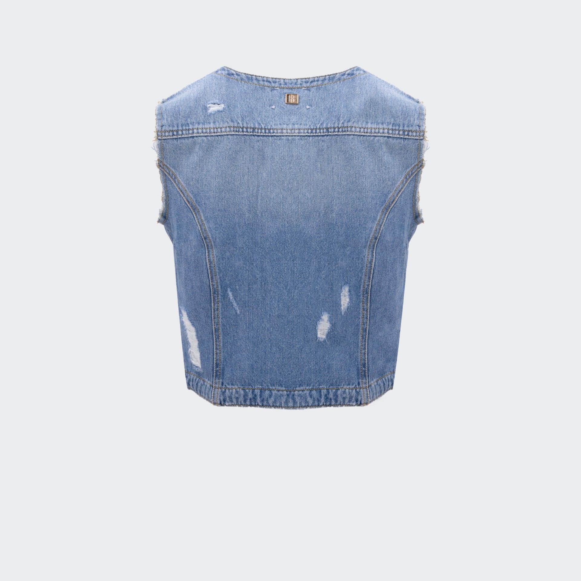 Chaleco de corte regular en tela vaquera Fracomina