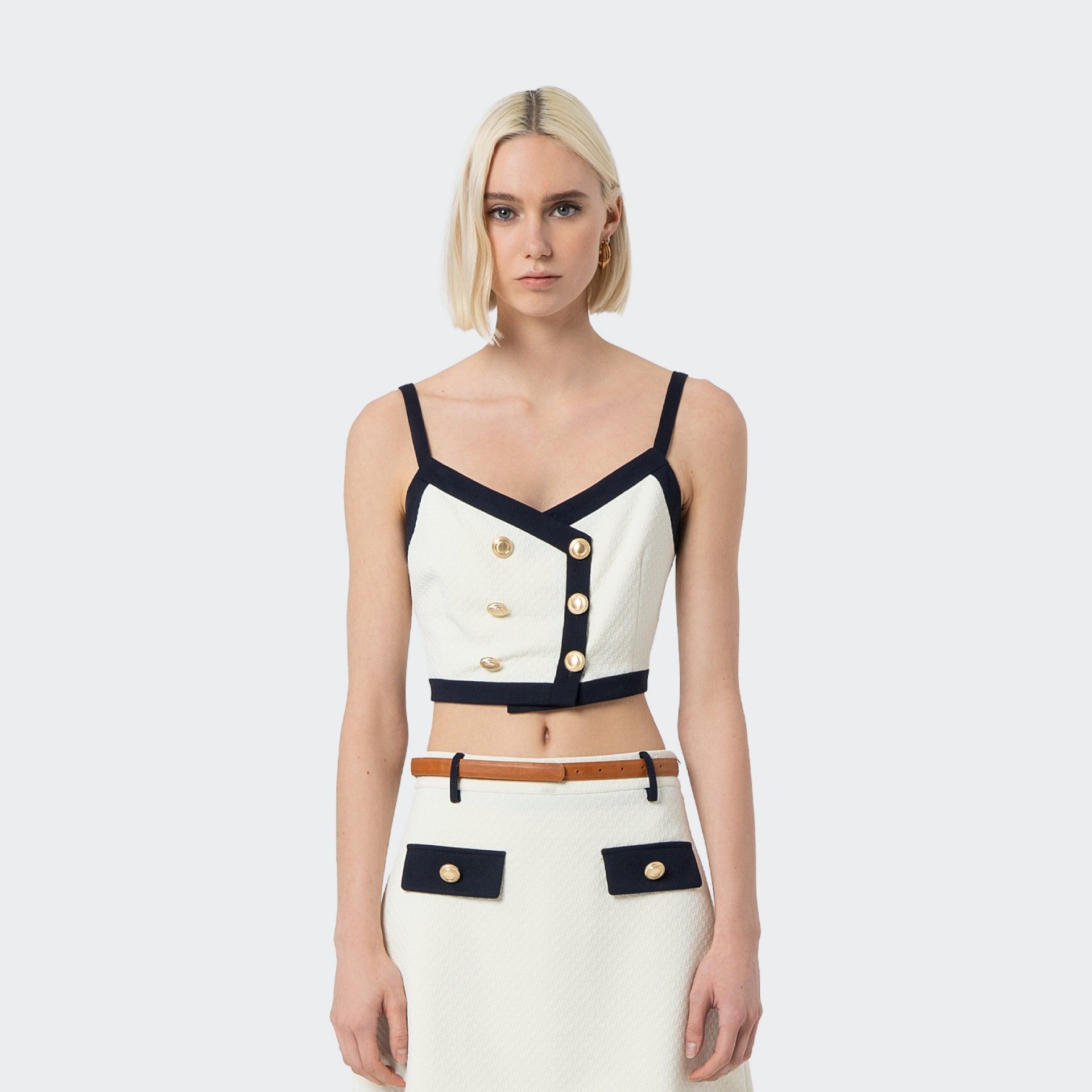 Top con tirantes y botones Fracomina