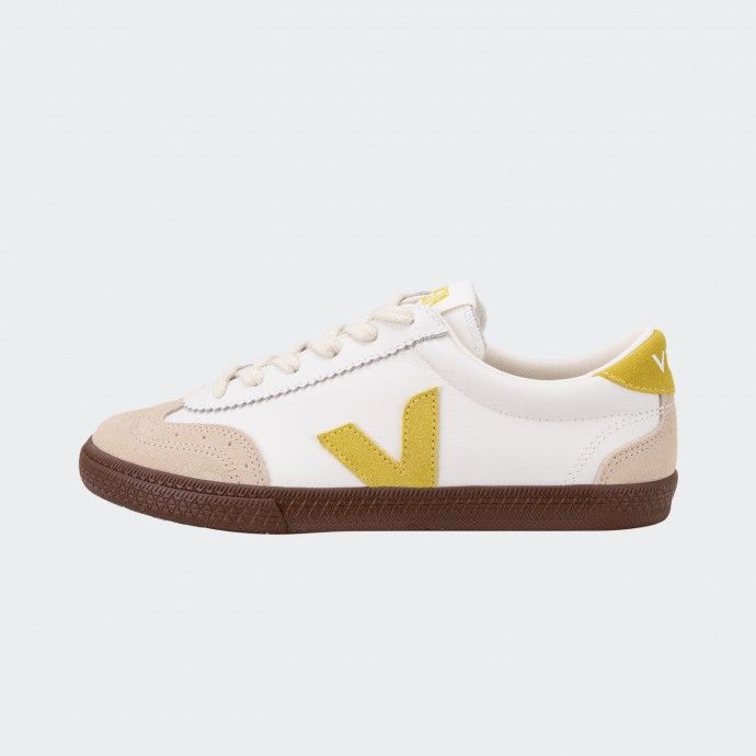 Veja Volley Leather White Liquor Bark Sneakers 