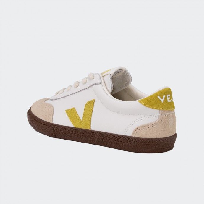 Veja Volley Leather White Liquor Bark Sneakers 