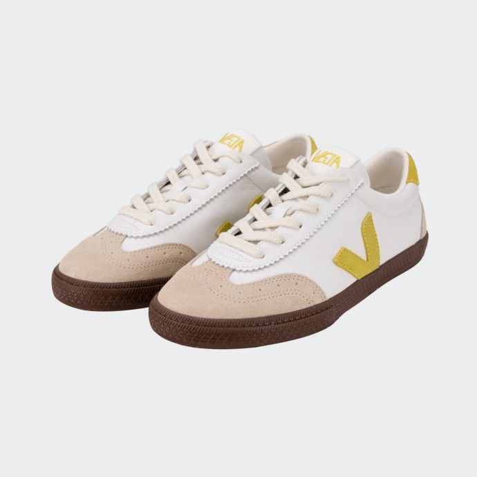 Veja Volley Leather White Liquor Bark Sneakers 