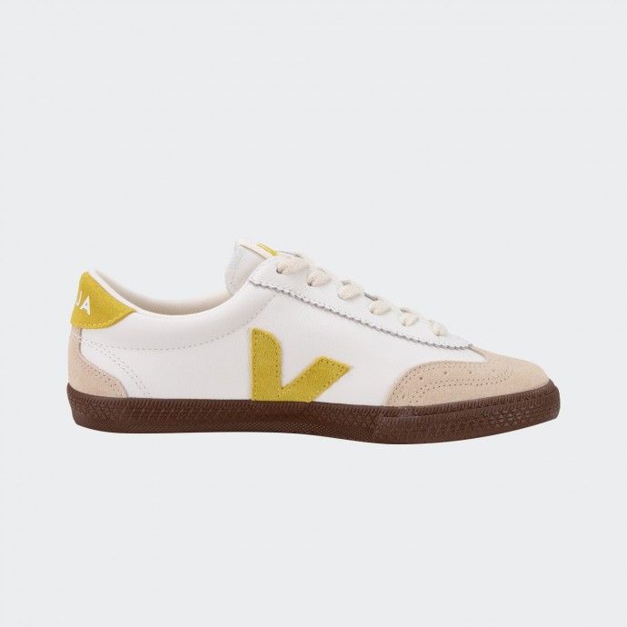 Veja Volley Leather White Liquor Bark Sneakers 