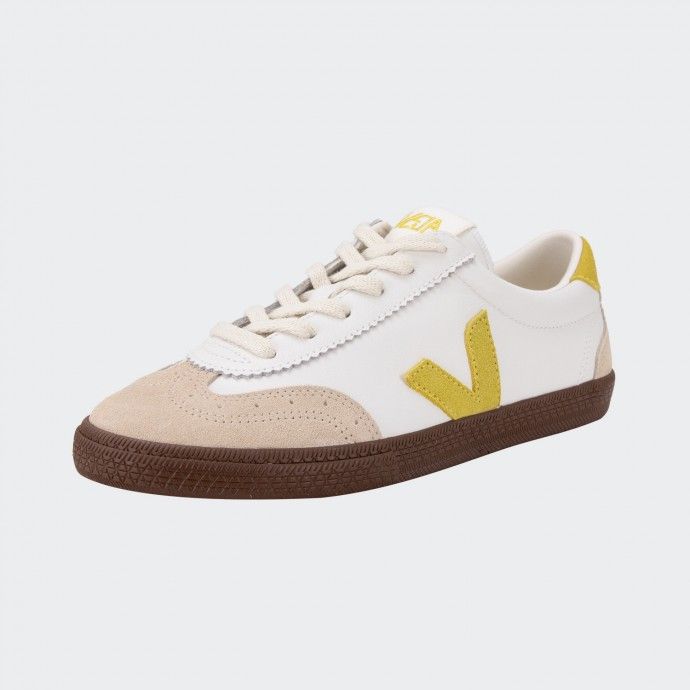 Veja Volley Leather White Liquor Bark Sneakers 