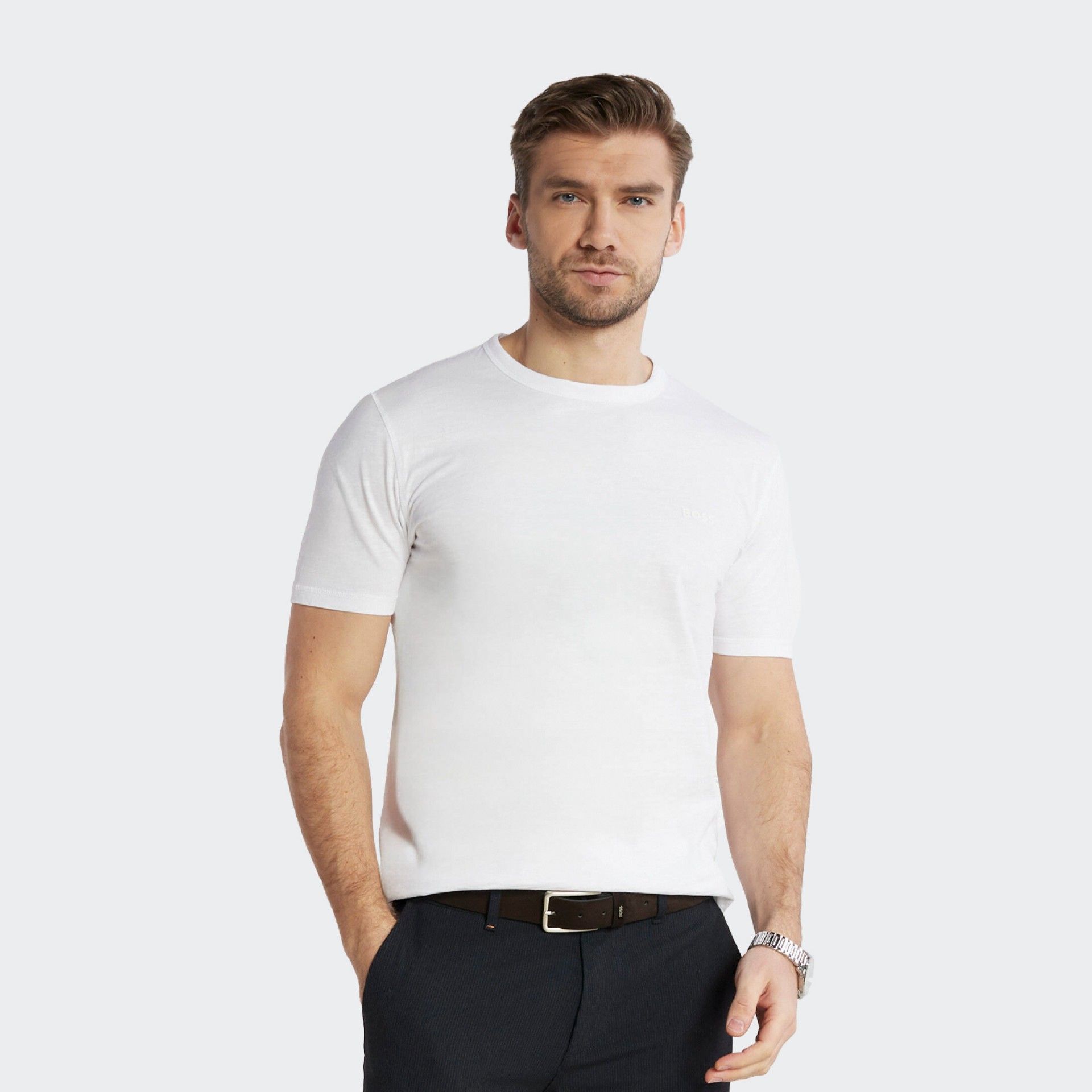 Camiseta Boss Logo Bordado