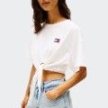 Tommy Jeans Camiseta Cropped Nudo Blanca