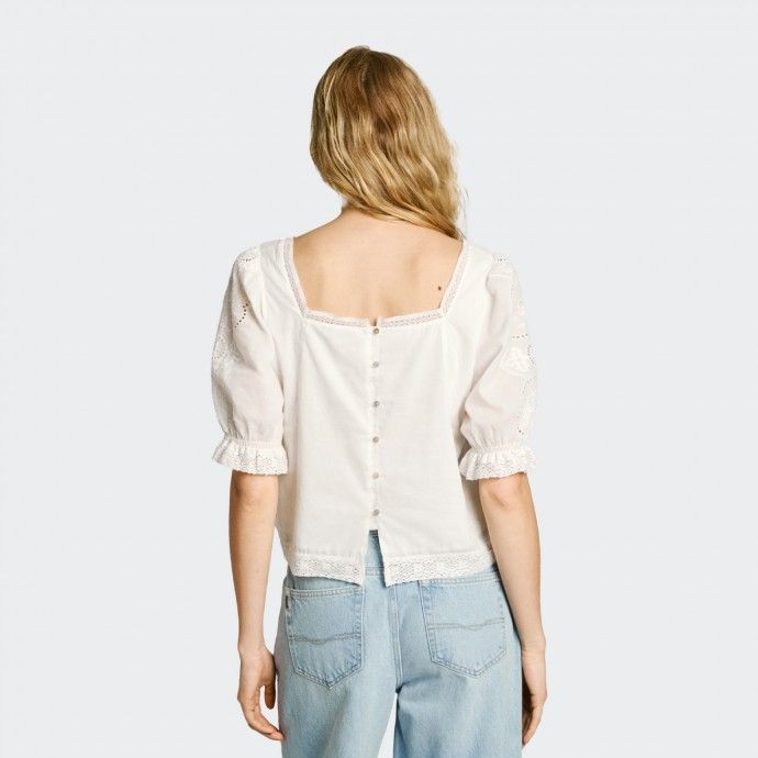 Blusa Voile con Detalles Bordados Pepe Jeans