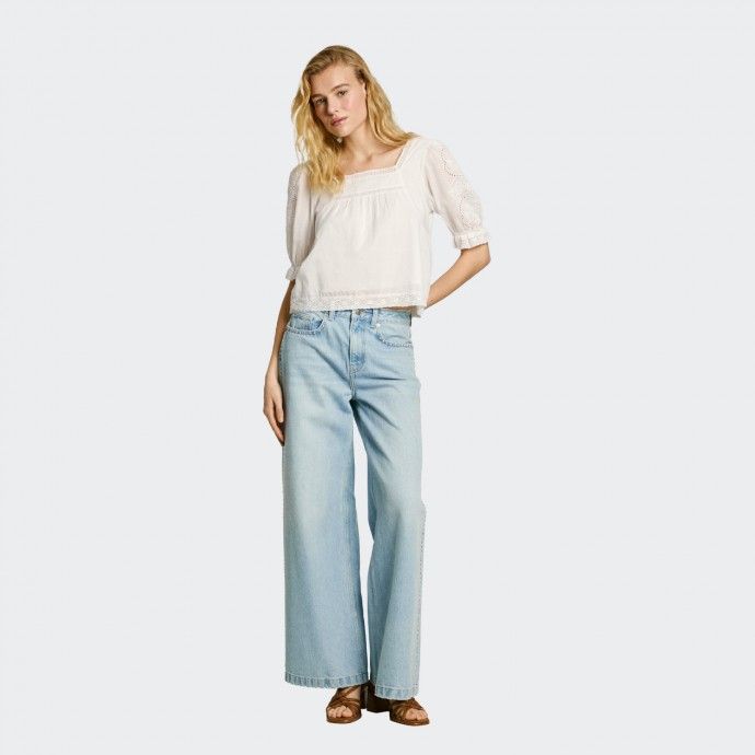 Blusa Voile con Detalles Bordados Pepe Jeans