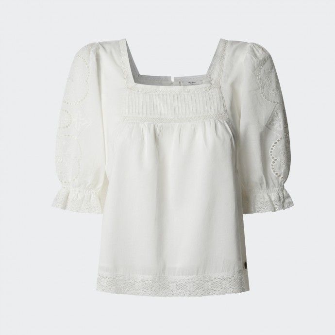 Blusa Voile con Detalles Bordados Pepe Jeans