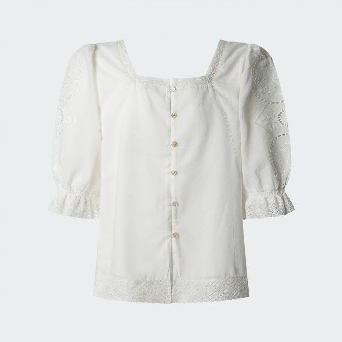 Blusa Voile con Detalles Bordados Pepe Jeans
