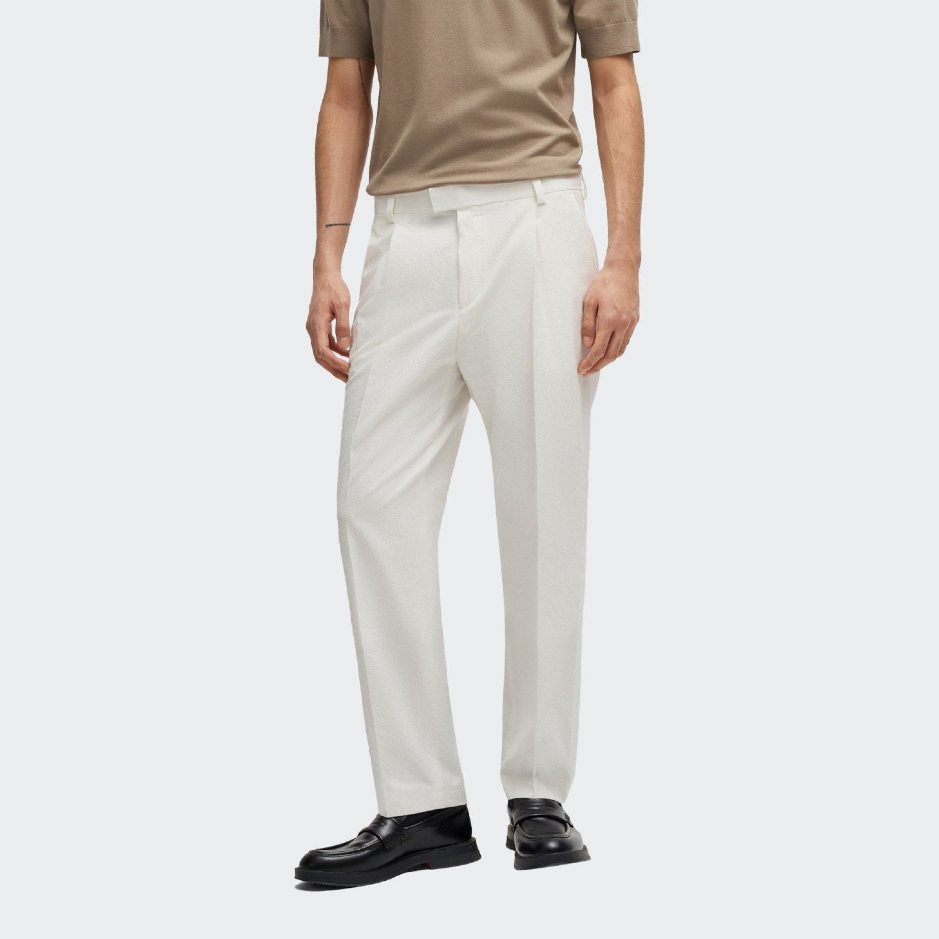 Hugo Slim Fit Seersucker Trousers