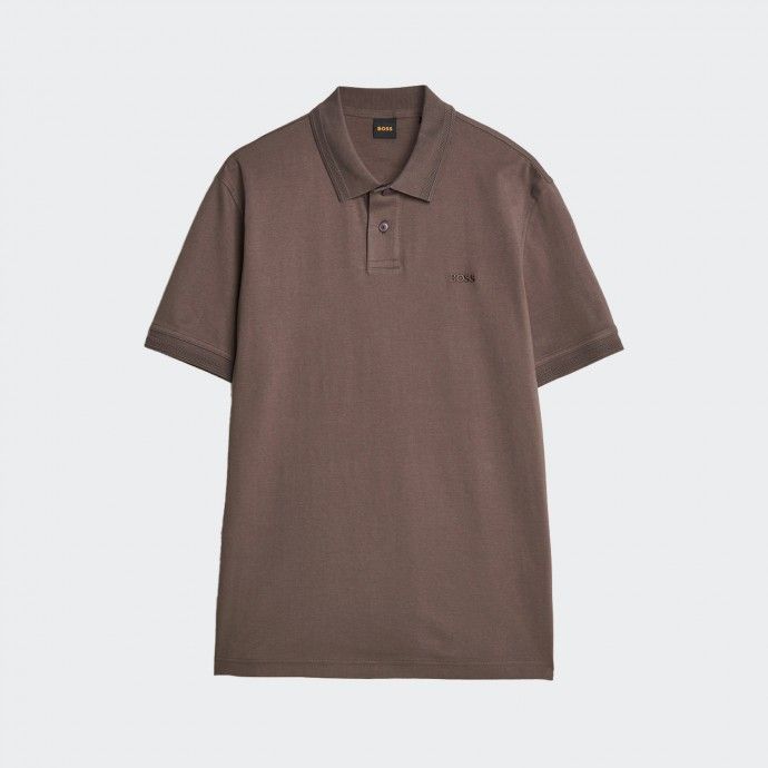 Polo em piqué de algodão Boss