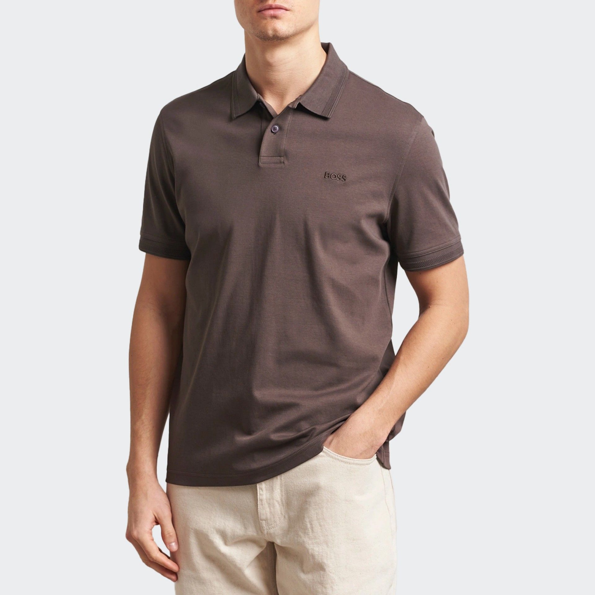 Polo de piqué de algodón Boss