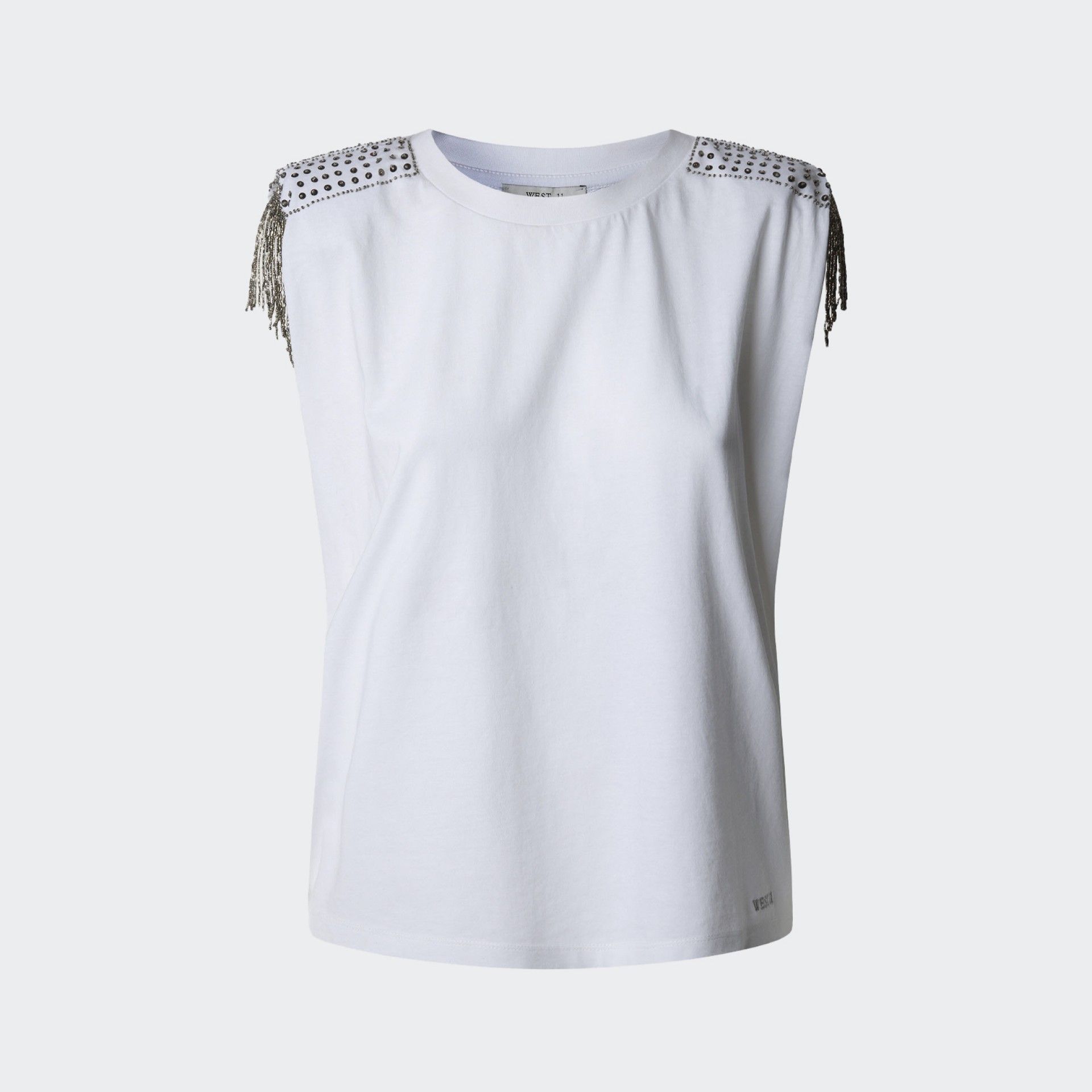 Pepe Jeans T-shirt with Strass Detail on the Shoulders