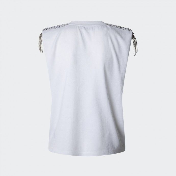 T-shirt Detalhe Strass nos Ombros Pepe Jeans