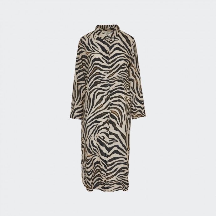 Vestido Camiseiro Estampado Animal Print BSB