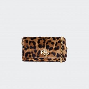 Ralph Lauren Handbag Leopard Print Leather Crossbody Bag