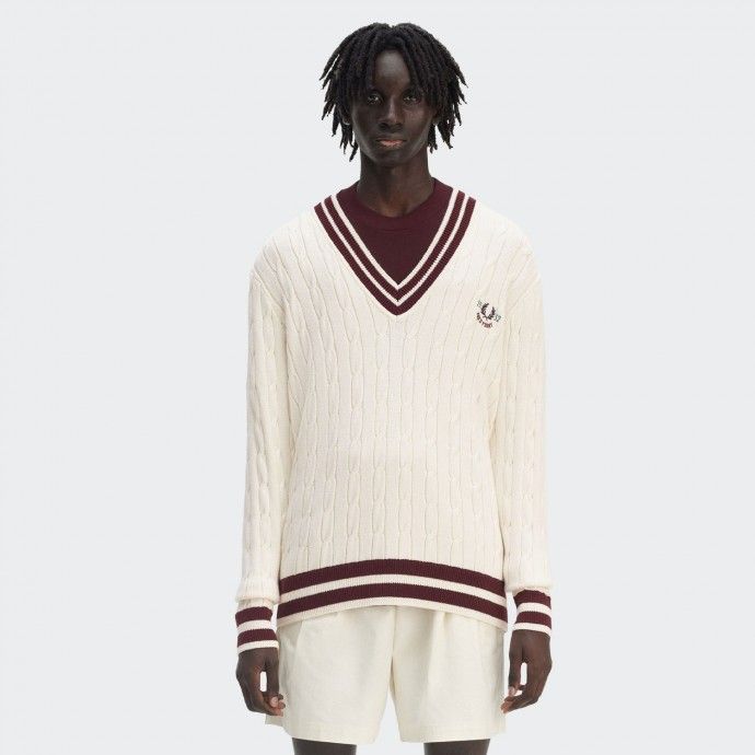 Fred Perry Braided Knit Tennis Sweatshirt