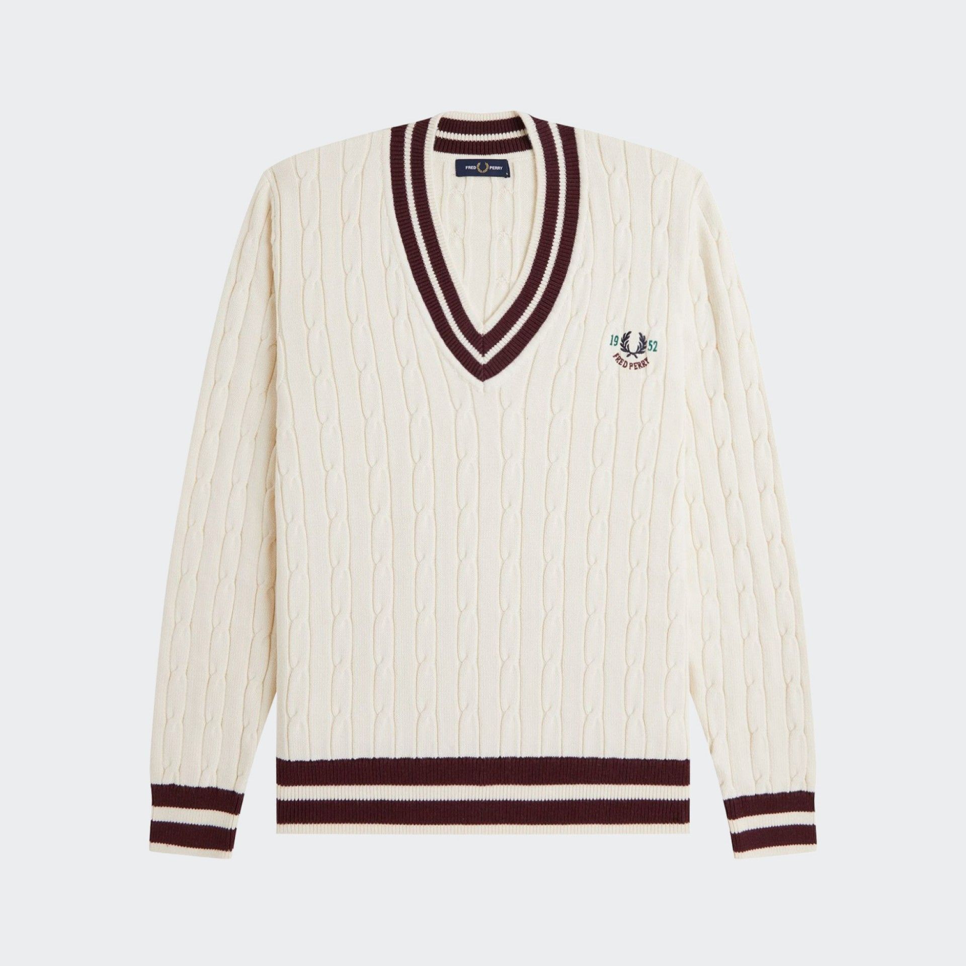 Pull tennis en Maille Tressée Fred Perry