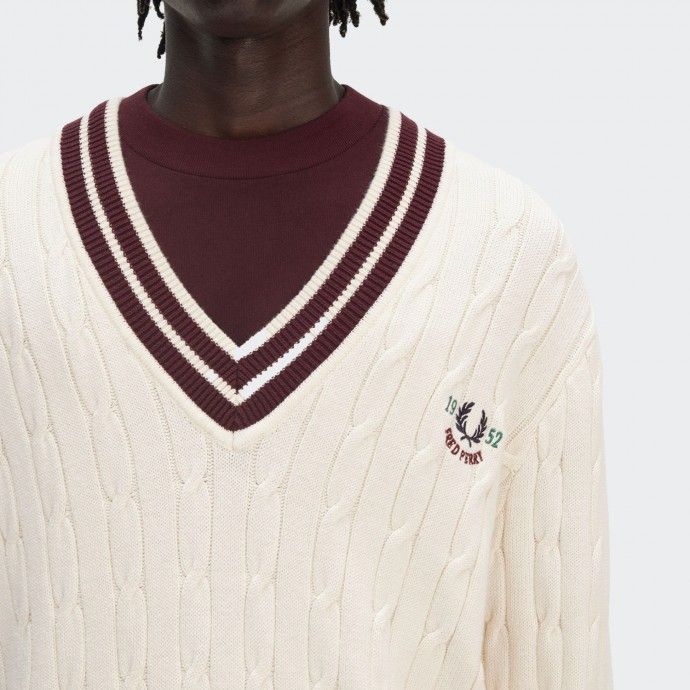Fred Perry Braided Knit Tennis Sweatshirt