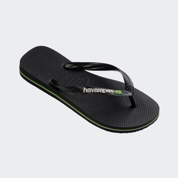 Havaianas Slim Brazil Logo Slipper Black
