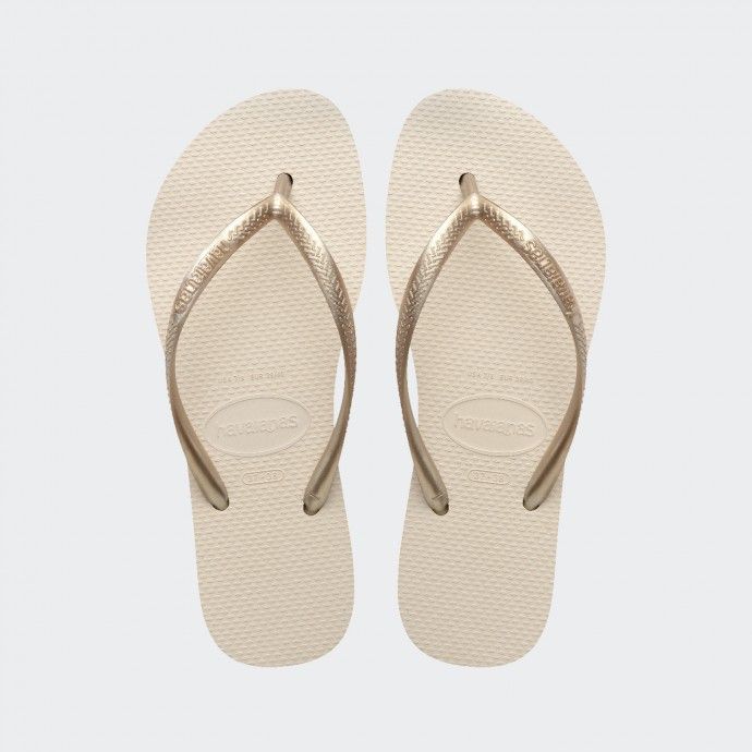 Havaianas Slim Flatform Gold Slippers