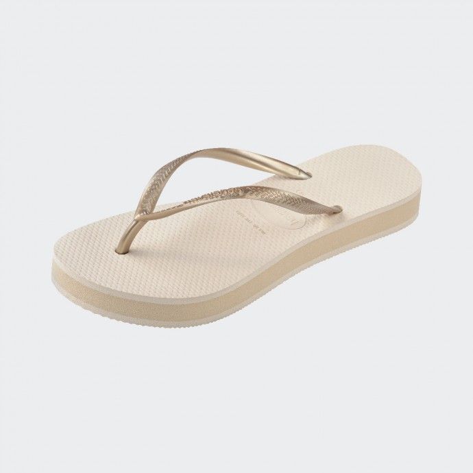 Havaianas Slim Flatform Gold Slippers