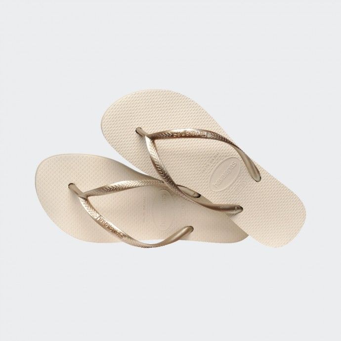 Havaianas Slim Flatform Gold Slippers