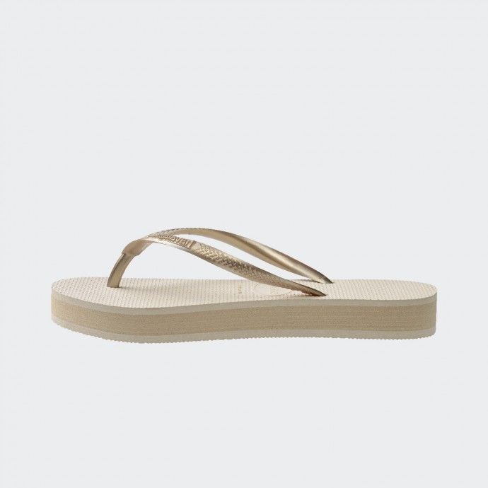 Havaianas Slim Flatform Gold Slippers