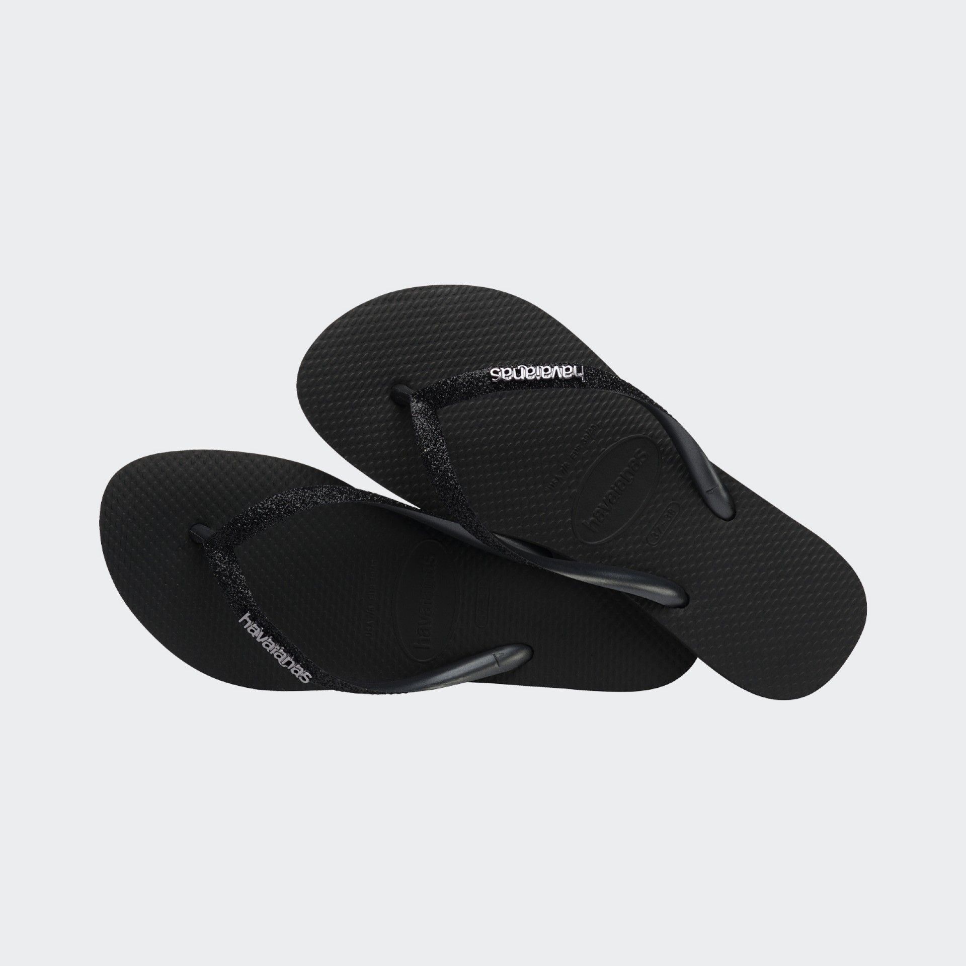 Havaianas Slim Glitter II Black Slippers