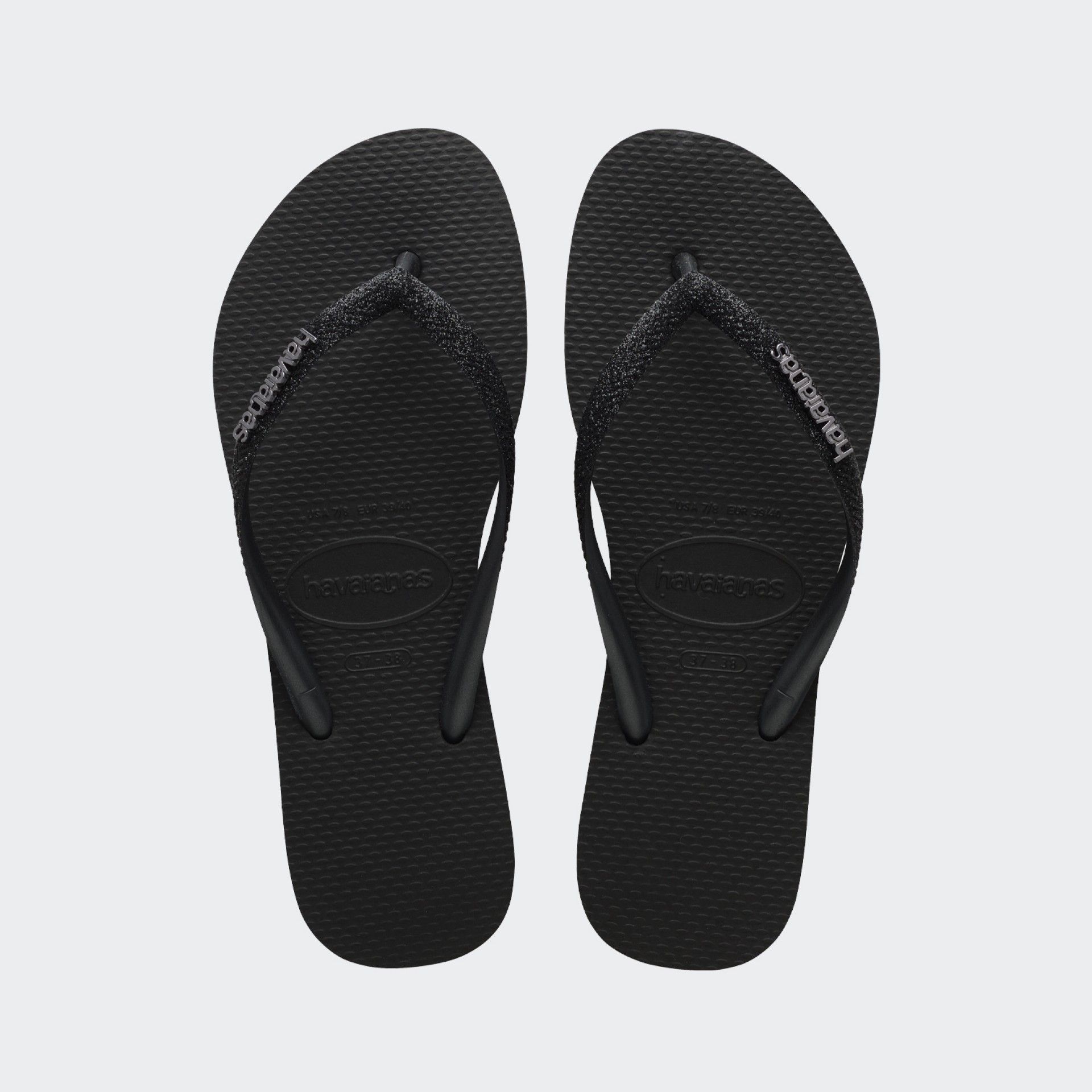Havaianas Slim Glitter II Black Slippers