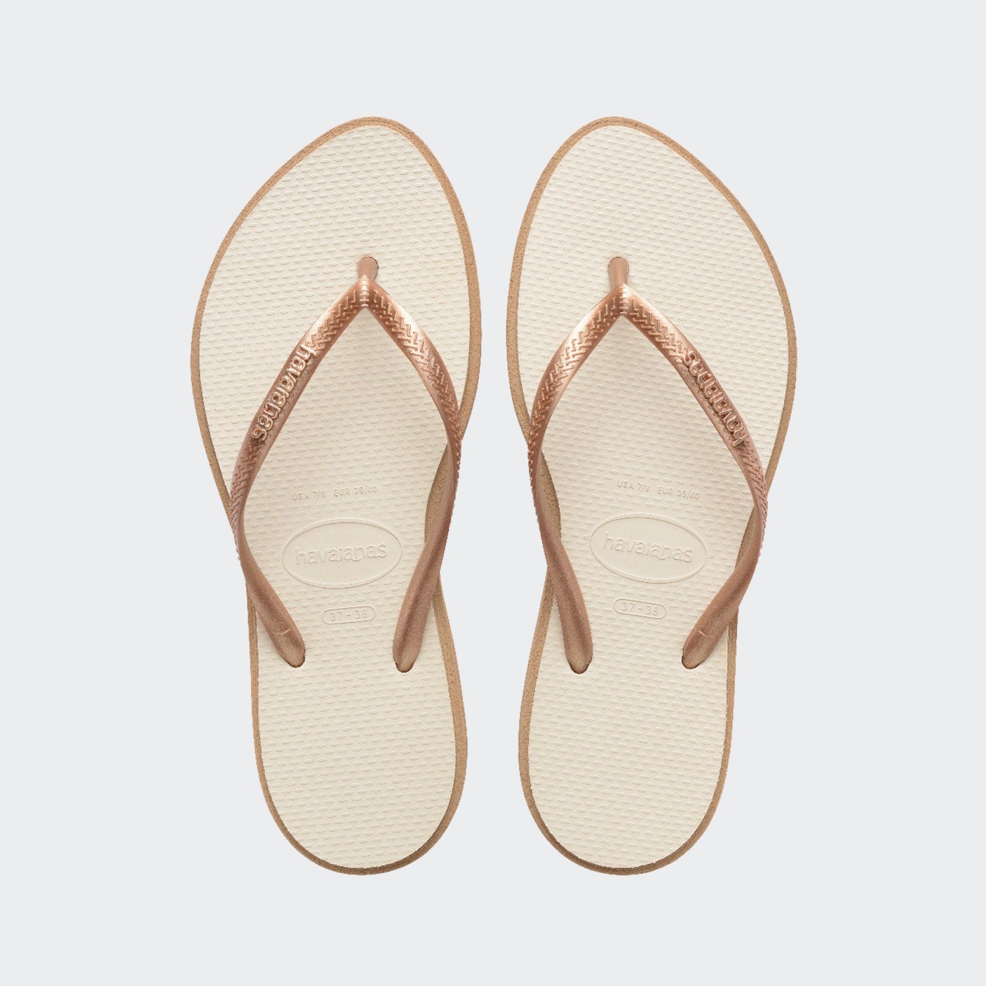Chanclas Havaianas Slim Point Oro Rosa