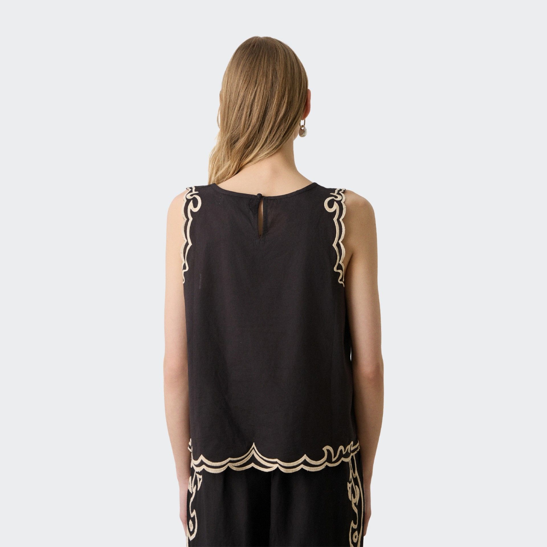 BSB Embroidered Sleeveless Top