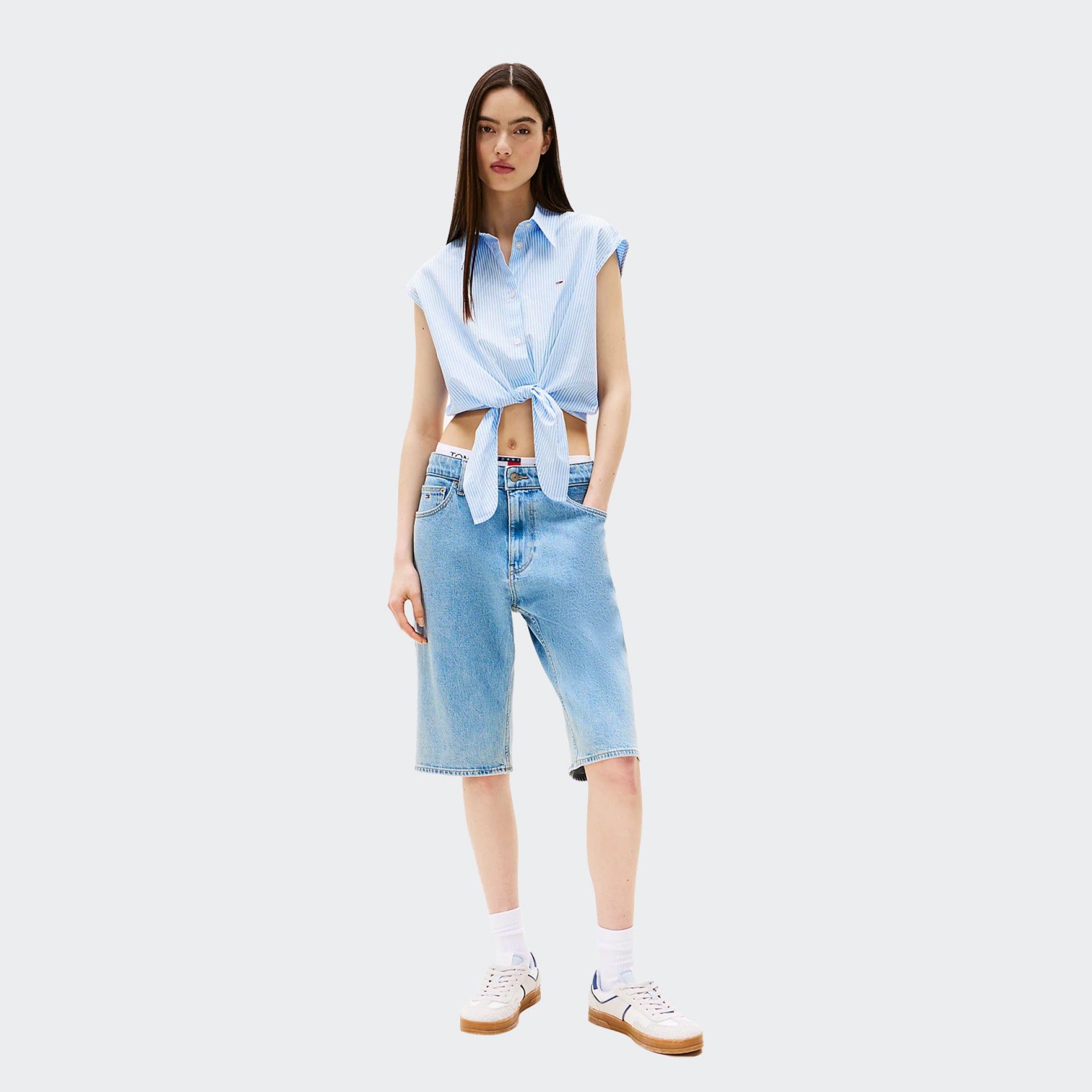 Tommy Jeans Poplin Cropped Shirt
