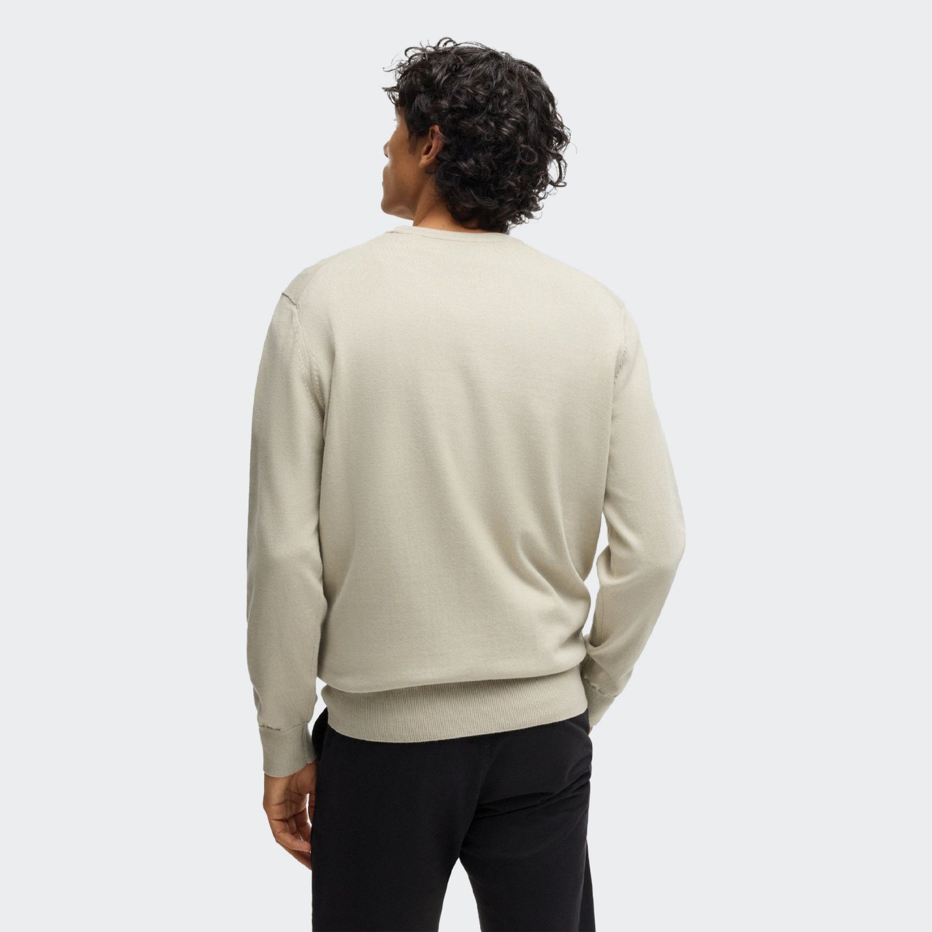 Beige Boss Logo Sweater