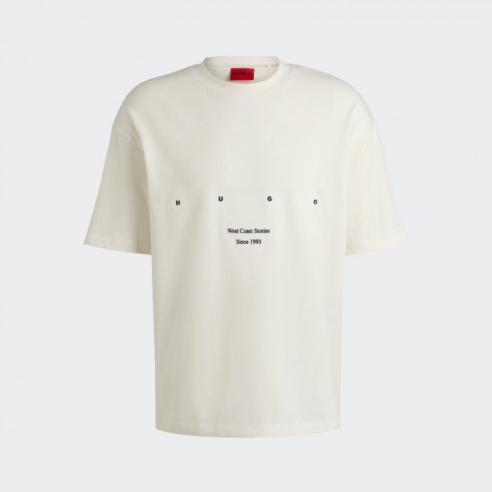 Hugo Las Vegas Special Artwork Tシャツ Hugo White Cotton T-shirt with artwork LA | T-Shirts | Men