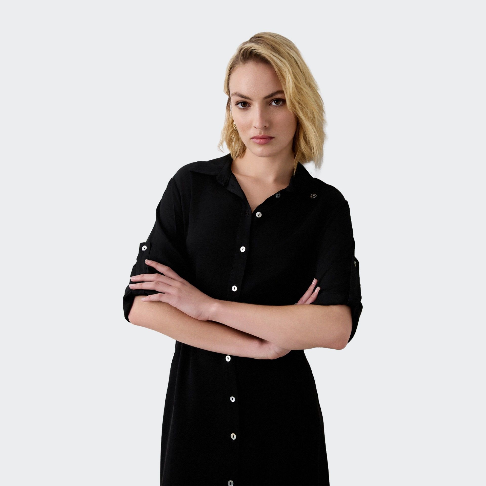 BSB Black Midi Shirt Dress