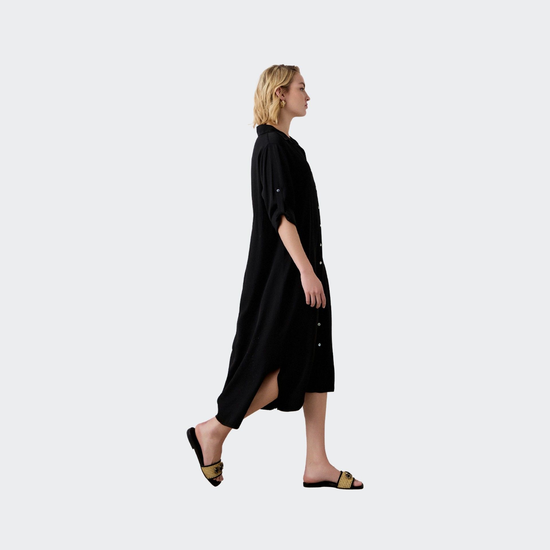 BSB Black Midi Shirt Dress