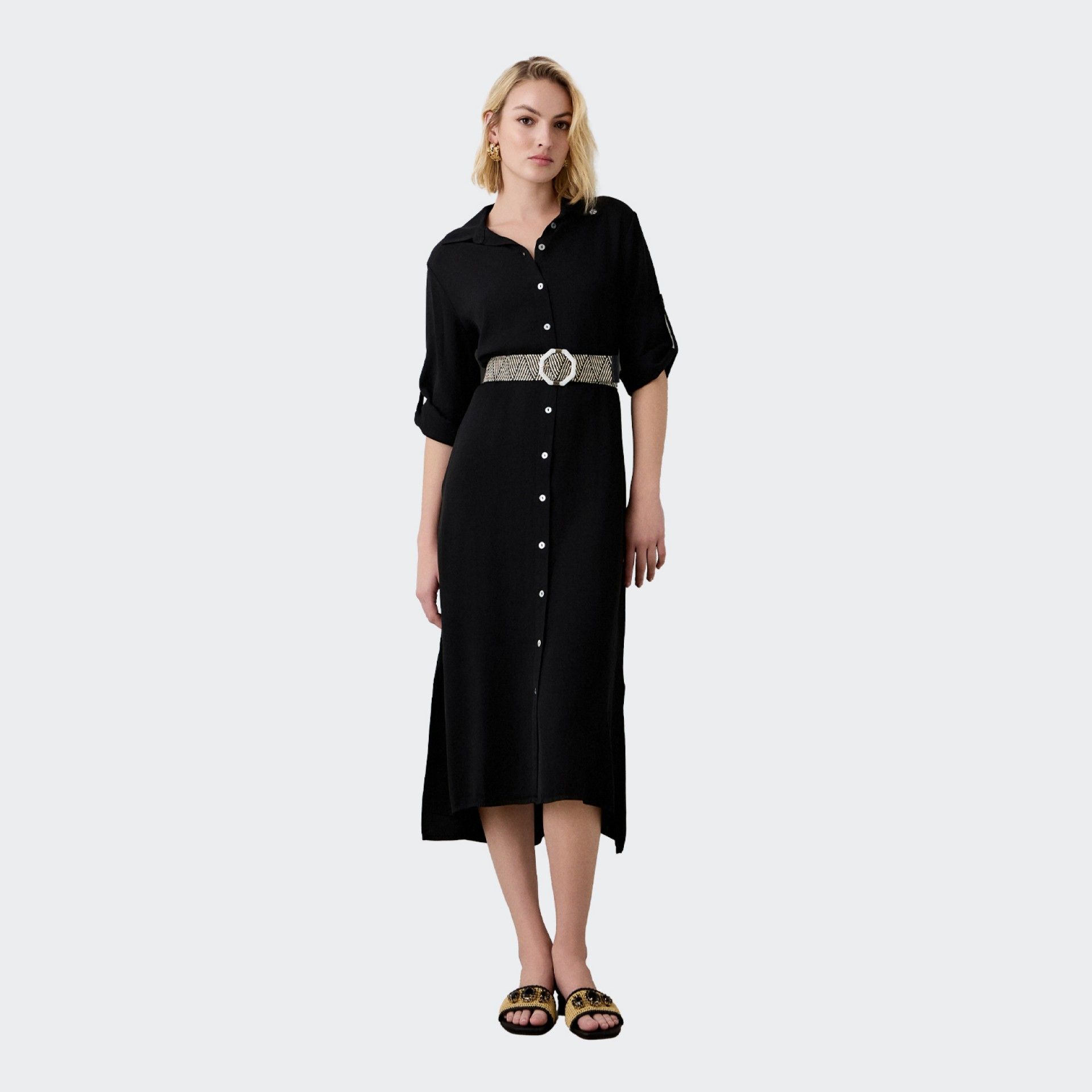 BSB Black Midi Shirt Dress